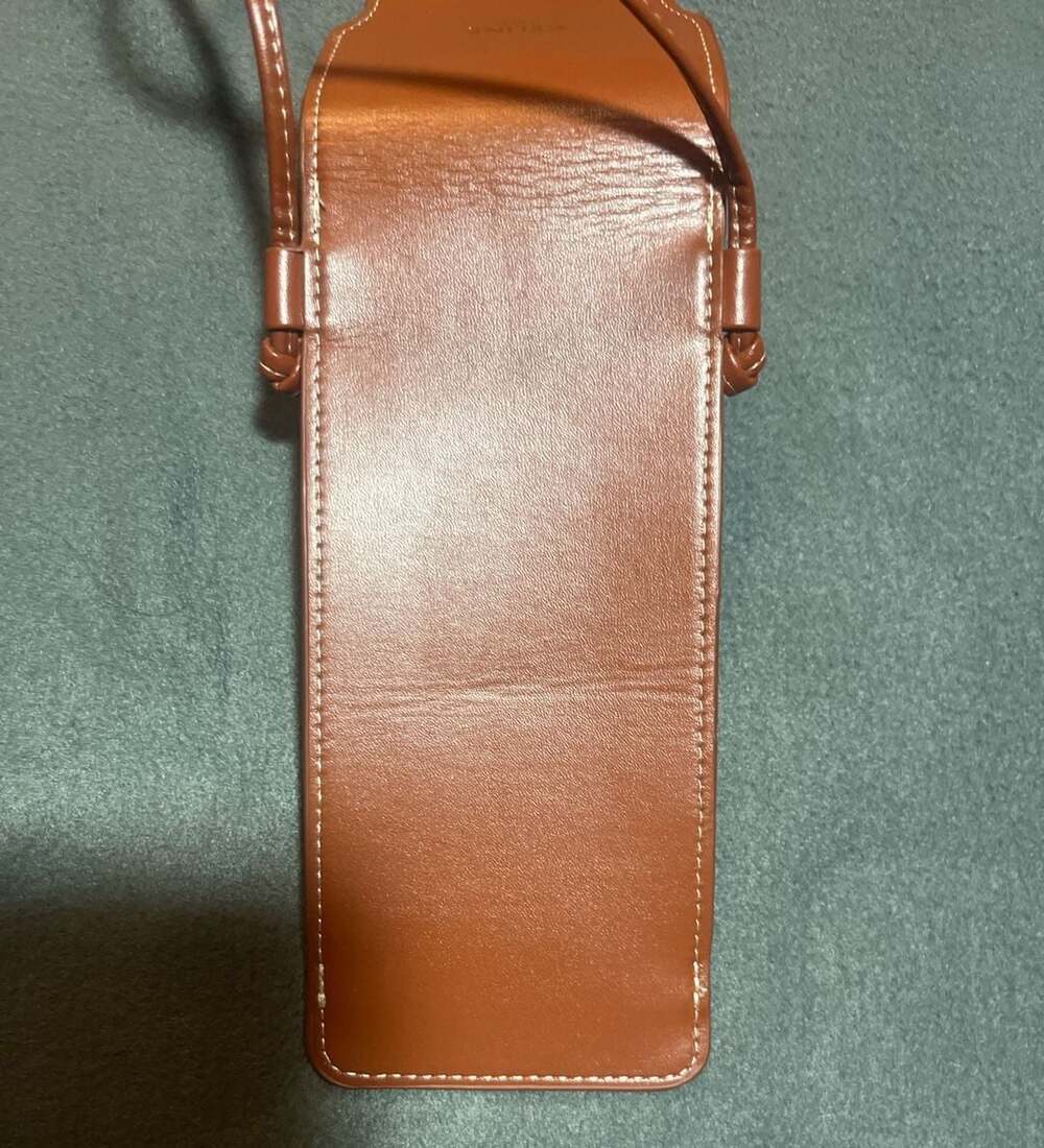 Celine Phone Pouch with Flap in Smooth Calfskin Tan - Picture 6 of 7